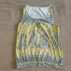 Sonoma Yellow and Blue Paisley Tank Top
